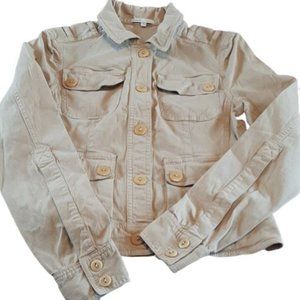 Vince Military Style Lightweight Crop Tan Jacket Size 4